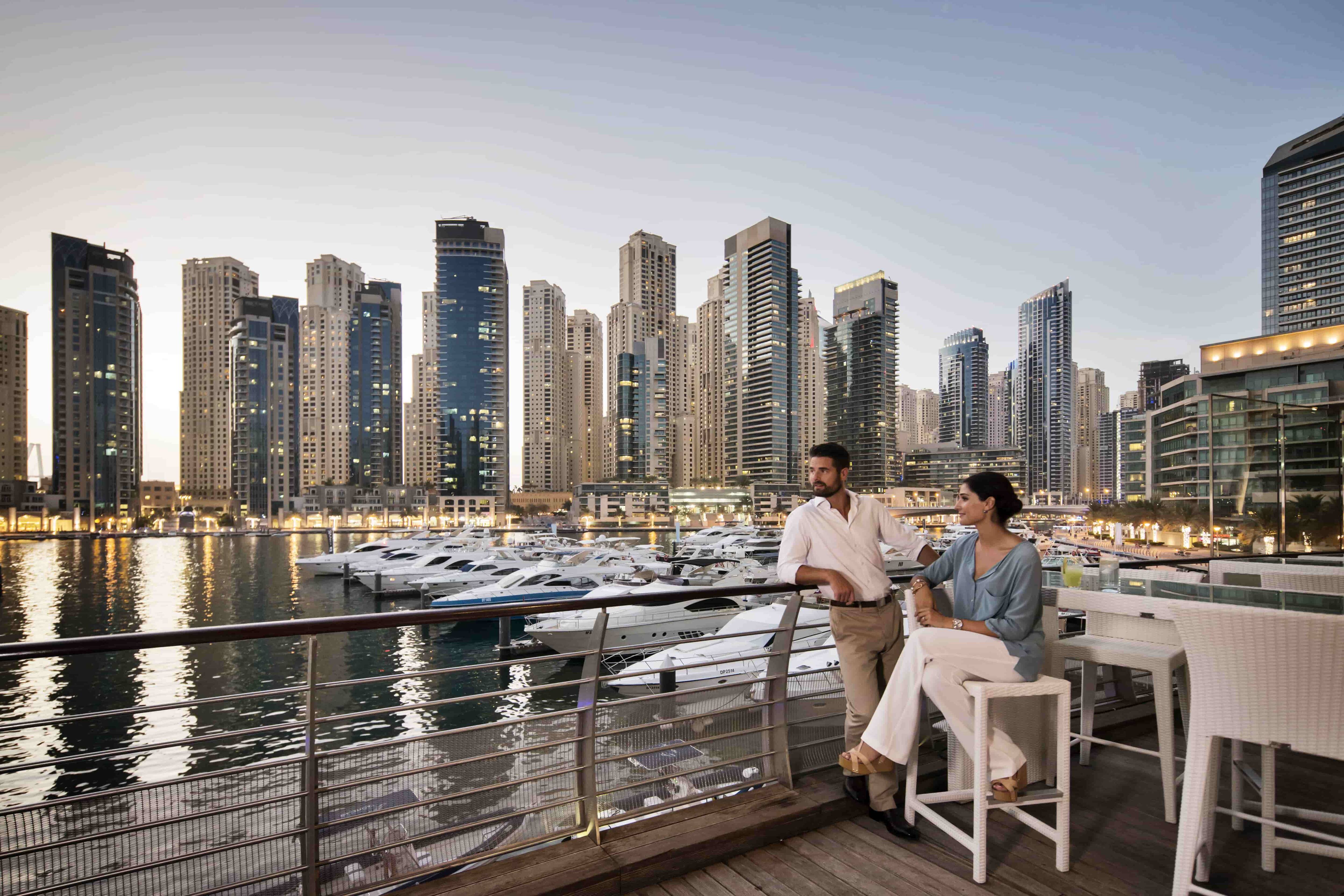 Family together at Dubai Marina